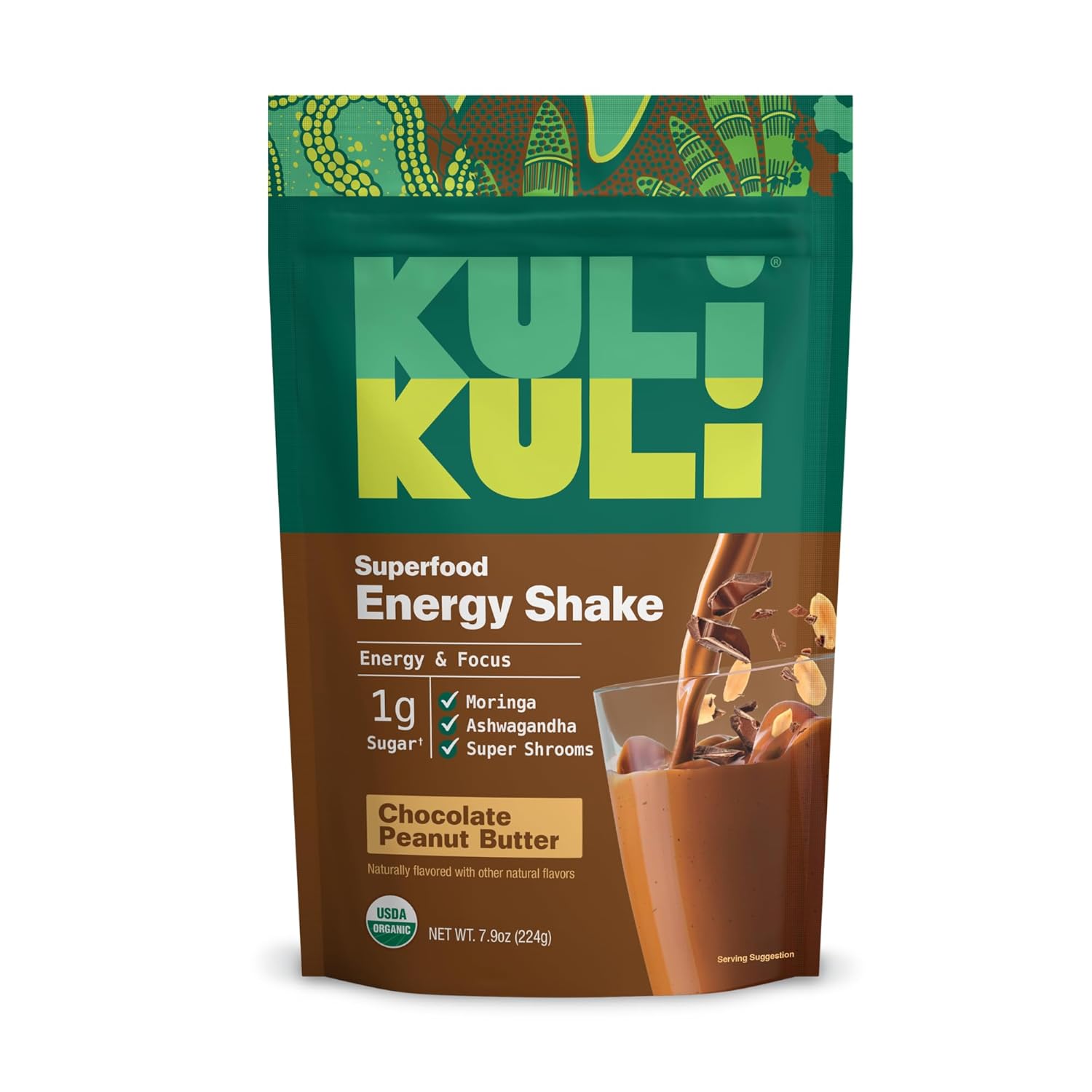 Kuli Kuli Organic Moringa Greens Smoothie Mix - Plant-Based Superfood Protein Smoothie Mix,