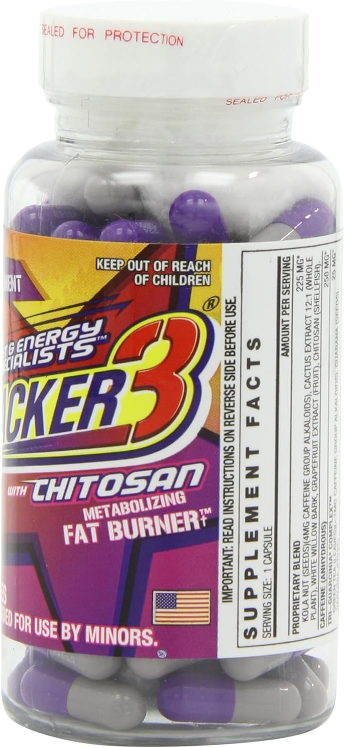 Stacker 3 Metabolizing Fat Burner with Chitosan, Capsules, 100Count Bottle
