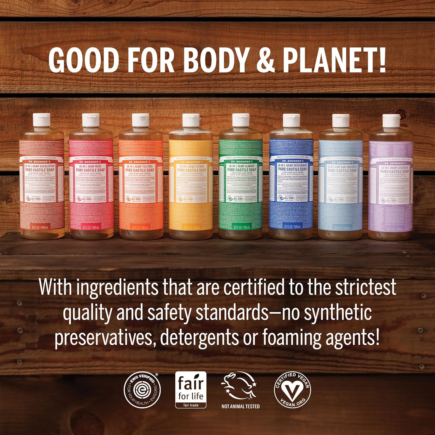 Dr. Bronner's Pure-Castile Magic Liquid Soap - Made with Regenerative Organic Certified Oils- 18-in-1 Uses for Face, Body,