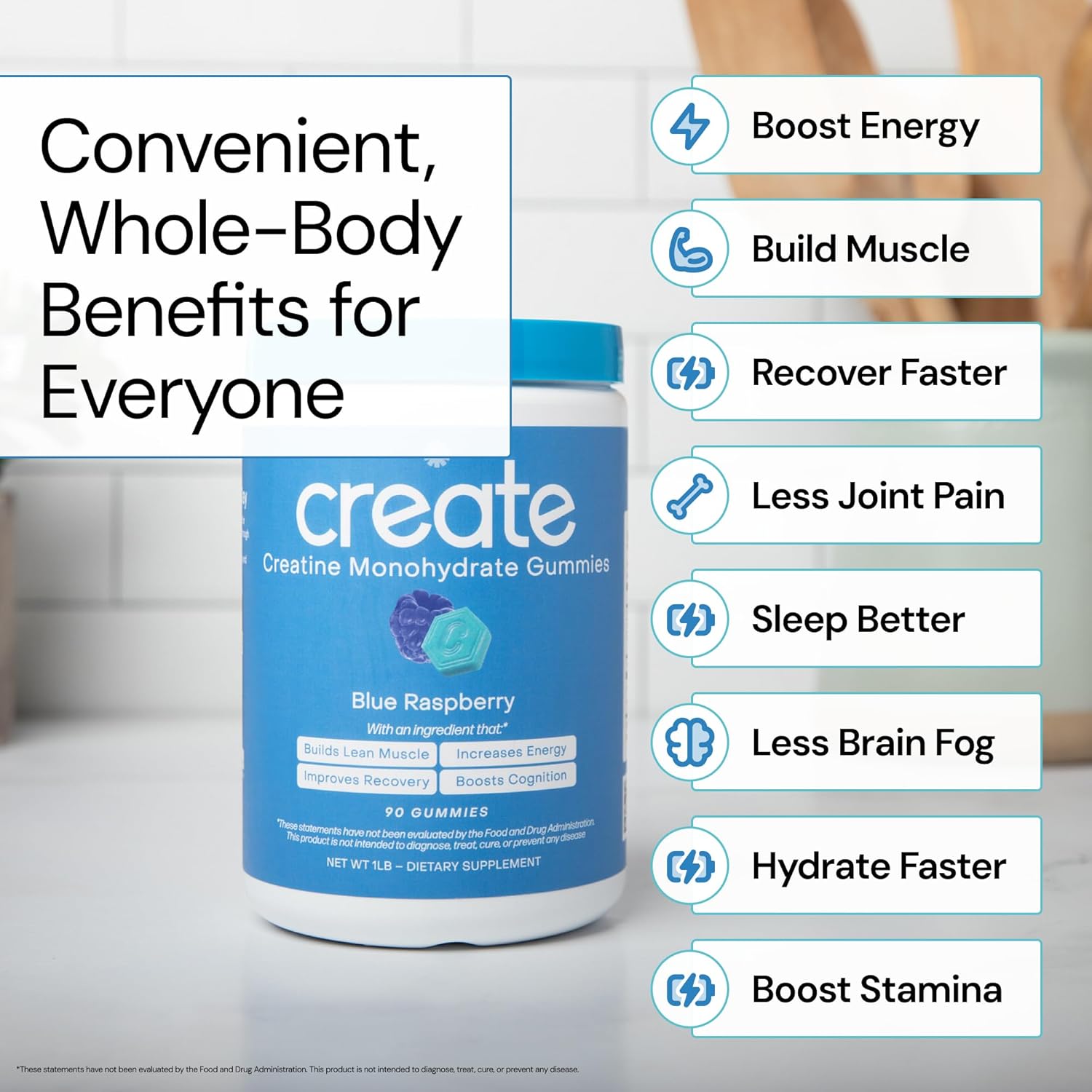 Create Creatine Monohydrate Gummies for Men & Women,