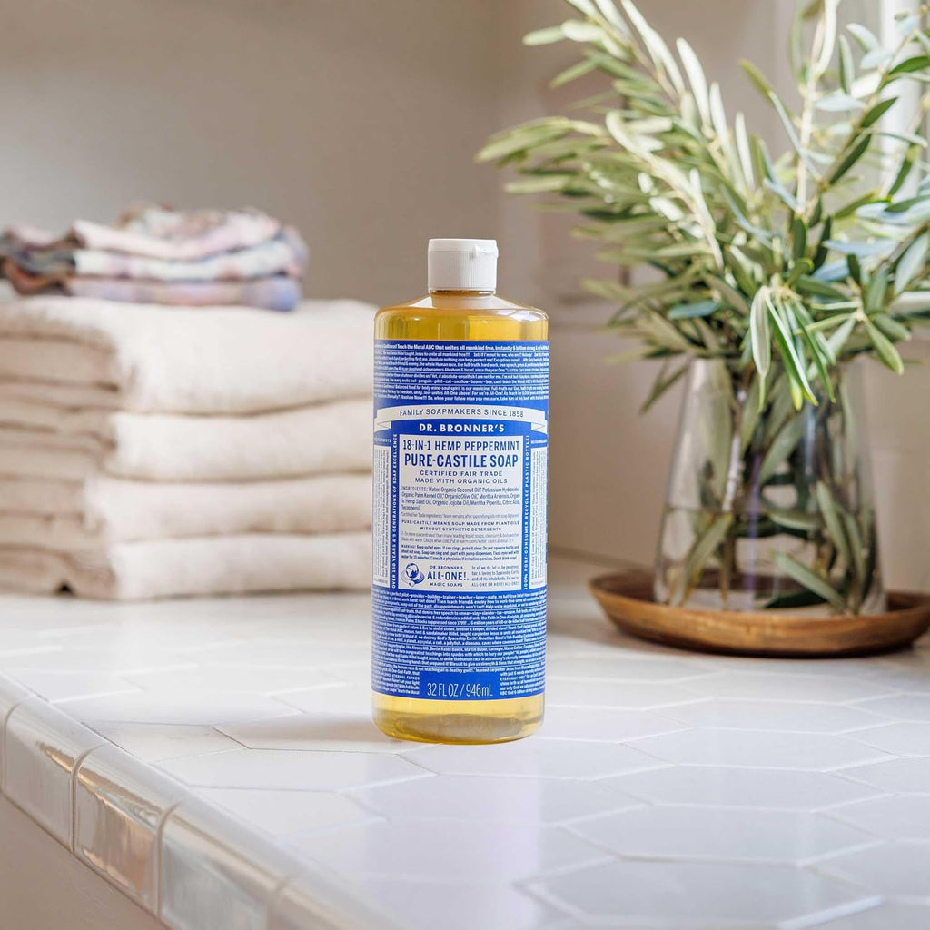 Dr. Bronner's Pure-Castile Magic Liquid Soap - Made with Regenerative Organic Certified Oils- 18-in-1 Uses for Face, Body,