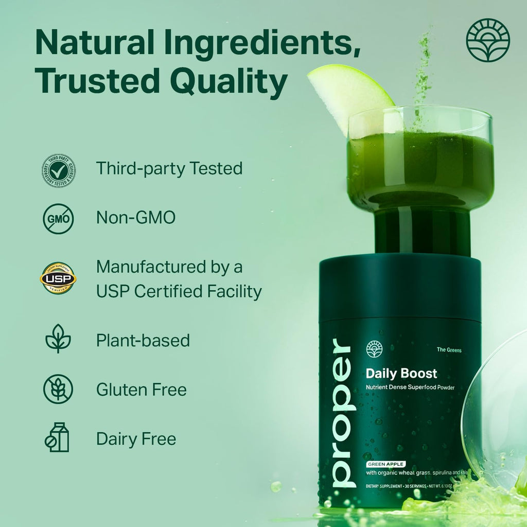 Proper, The Greens Daily Boost Organic Greens Powder. Whole Food.