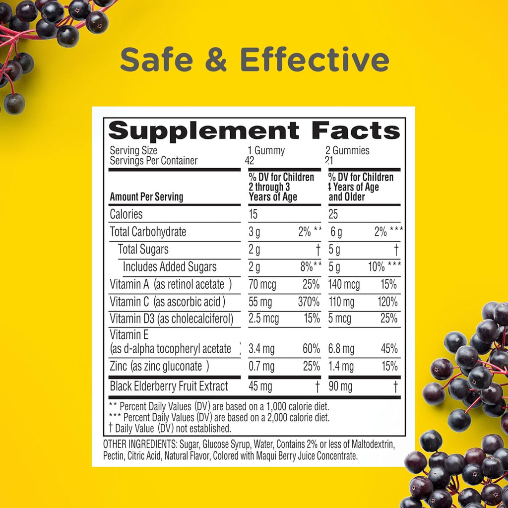 Zarbee’s Kids Elderberry Immune Support Supplement Gummies,