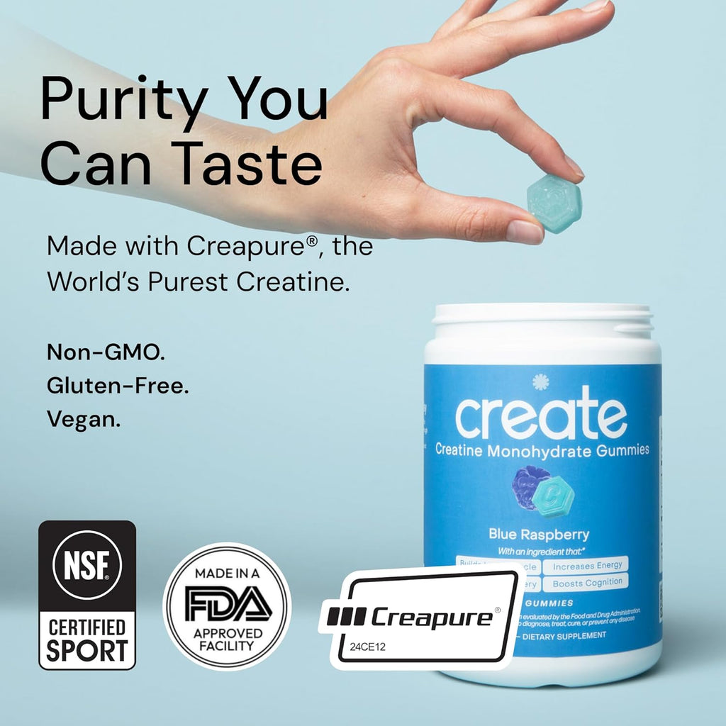 Create Creatine Monohydrate Gummies for Men & Women,